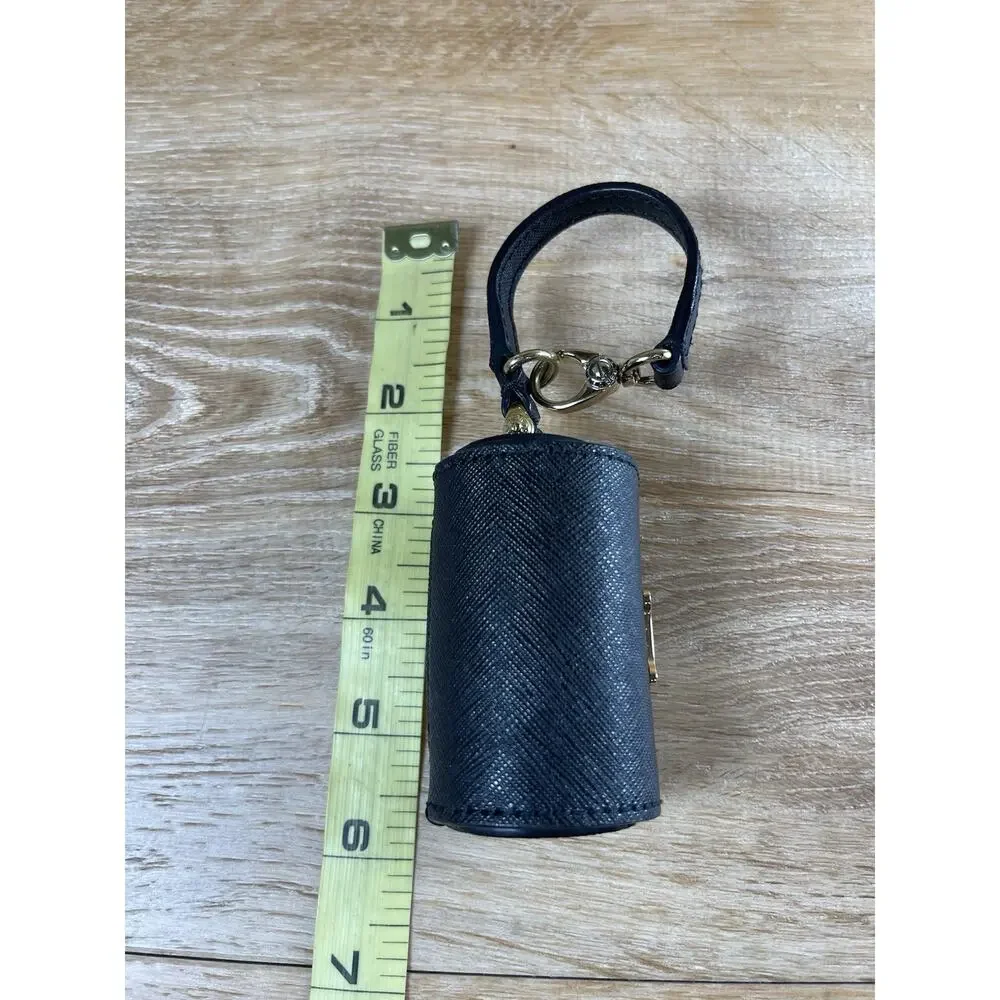 Henri Bendel Black Saffiano Leather Dog Baggie Holder with Clip W Bags